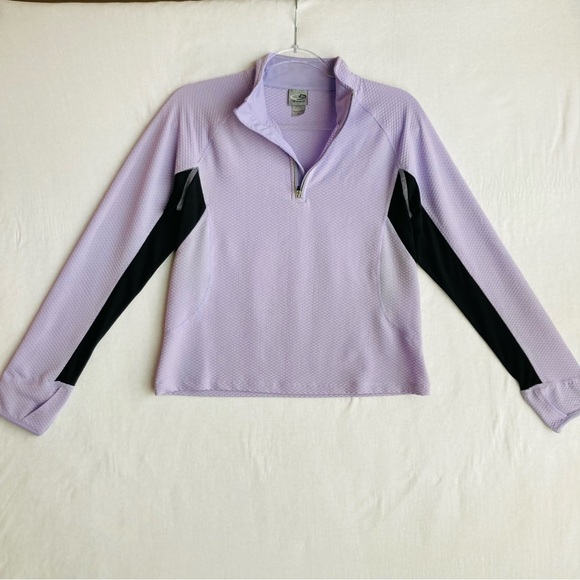 Champion Women's purple/black long sleeve top and cropped workout pant set, Sz M - Picture 3 of 16